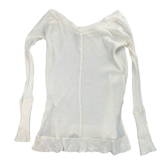 Free People Kate Thermal Top Off The Shoulder In Ivory Size S - Picture 6 of 7